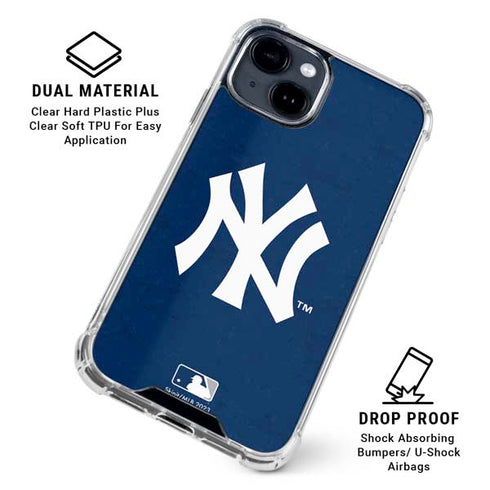 MLB New York Yankees - Solid Distressed iPhone 15 Clear Case